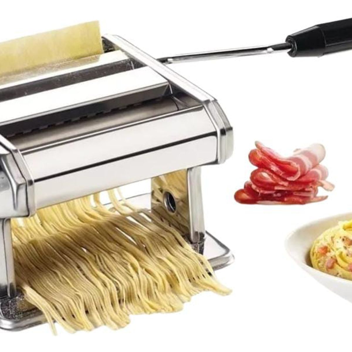 GENERICO - Maquina Para Pastas Fideos Manual Acero Inoxidable