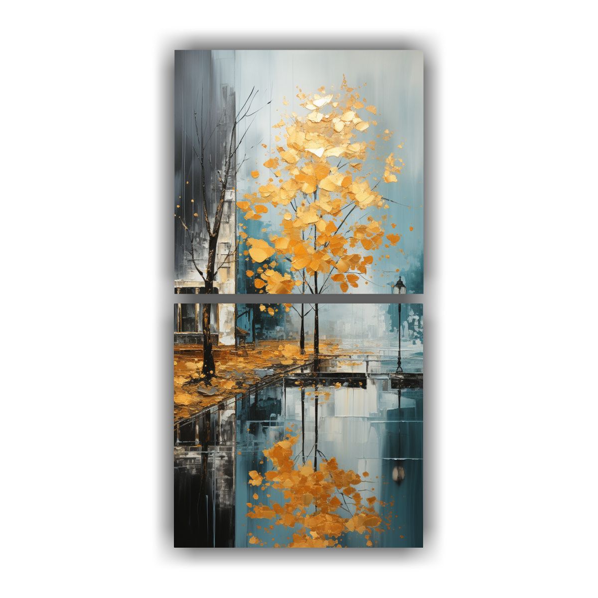 GENERICO - Pinturas Decorativas Set 2 Artes Hermoso 20x40 Cm