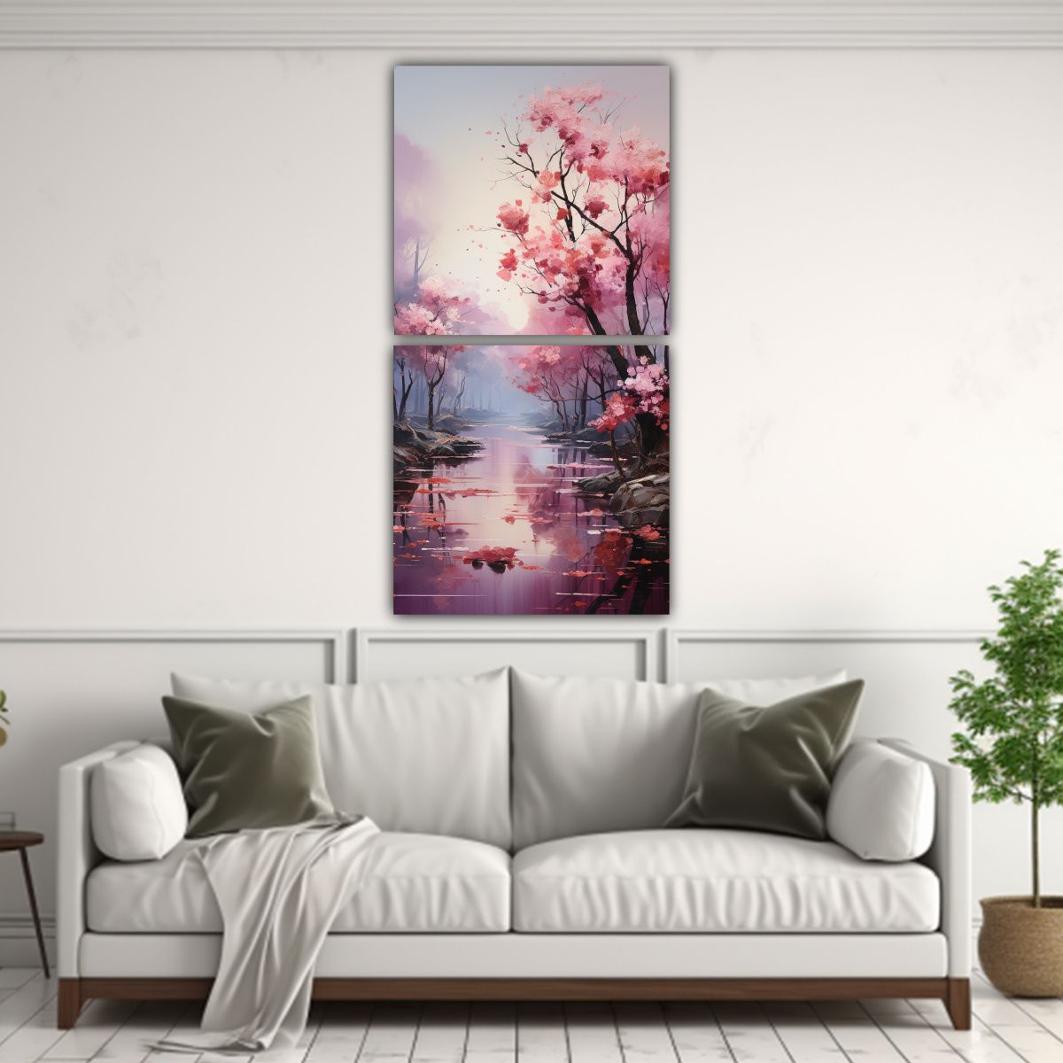GENERICO - Pintura Abstracta De árboles En Plata Y Oro Con 60x120 Cm