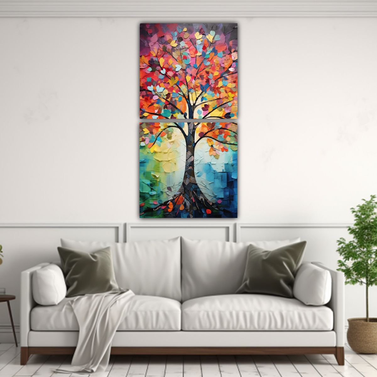 GENERICO - Pintura Decorativa Díptico Naturaleza Viva 30x60 Cm