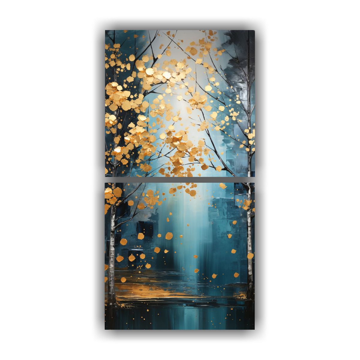 GENERICO - Diptico Dibujo Obra Maestra Pintura Abstracta De 50x100 Cm