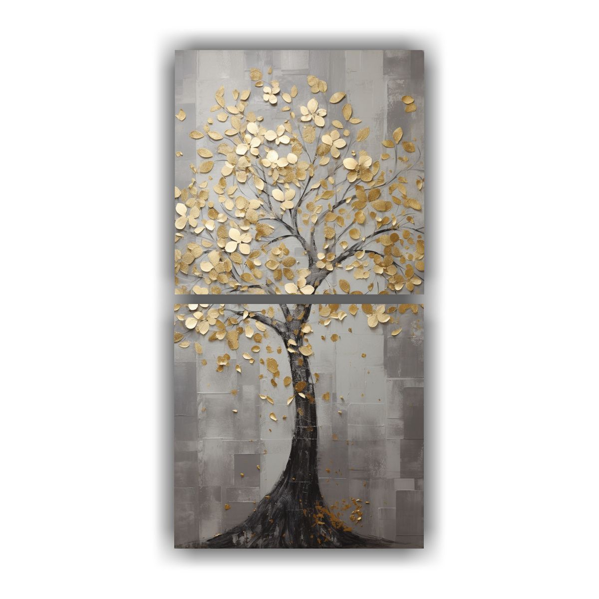 GENERICO - Dos Lienzos Colores Multicolor De árbol En 20x40 Cm