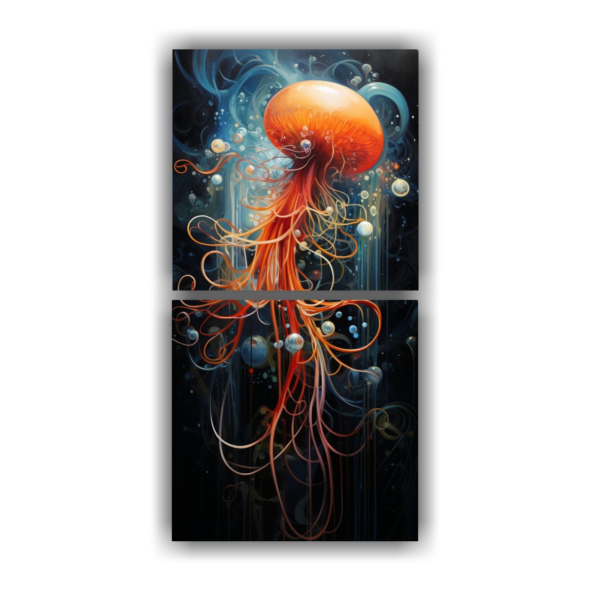 GENERICO - Cuadro Composición Originalidad Oceanos Profundos 30x60 Cm