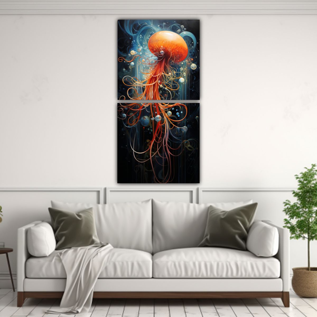 GENERICO - Cuadro Composición Originalidad Oceanos Profundos 30x60 Cm