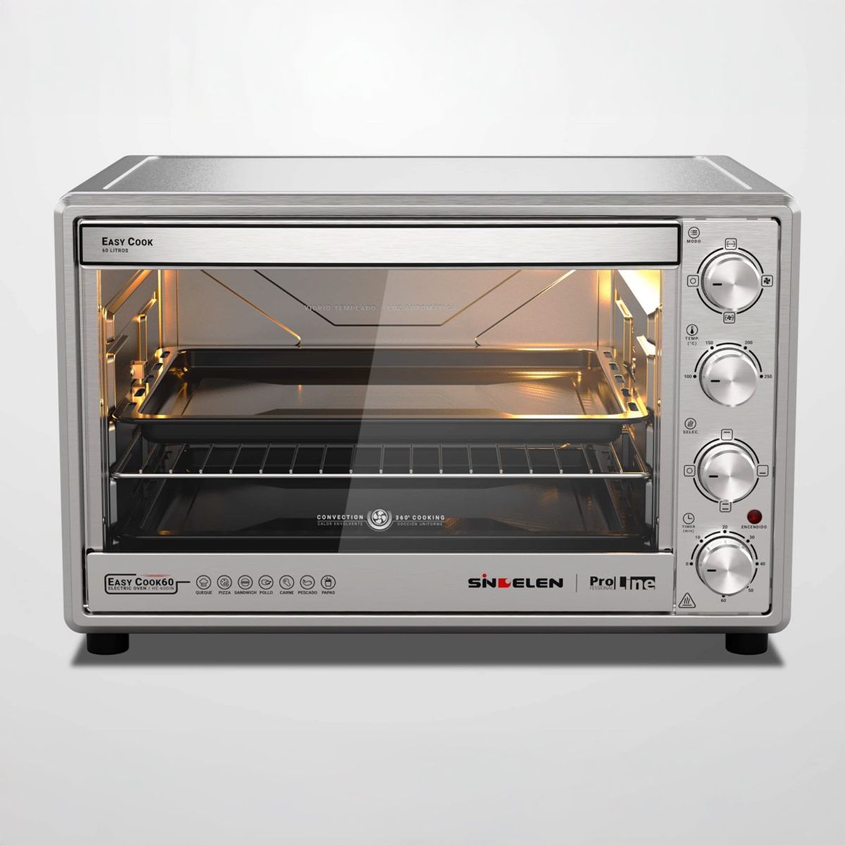 SINDELEN - Horno Eléctrico 60 Lts 2000 W HE-600IN Sindelen