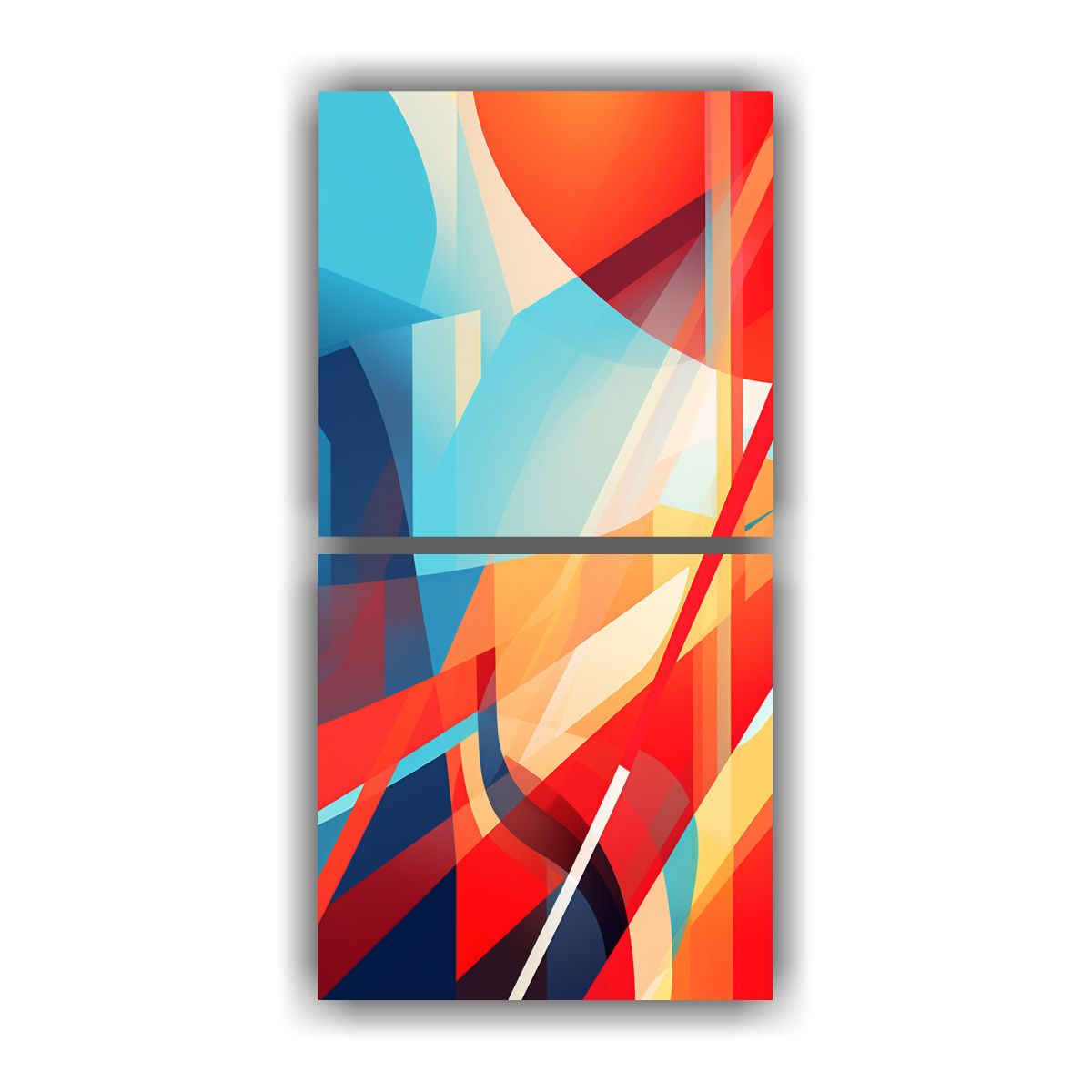 GENERICO - Set 2 Cuadros Abstractos Verticales Majestuosos 60x120 Cm