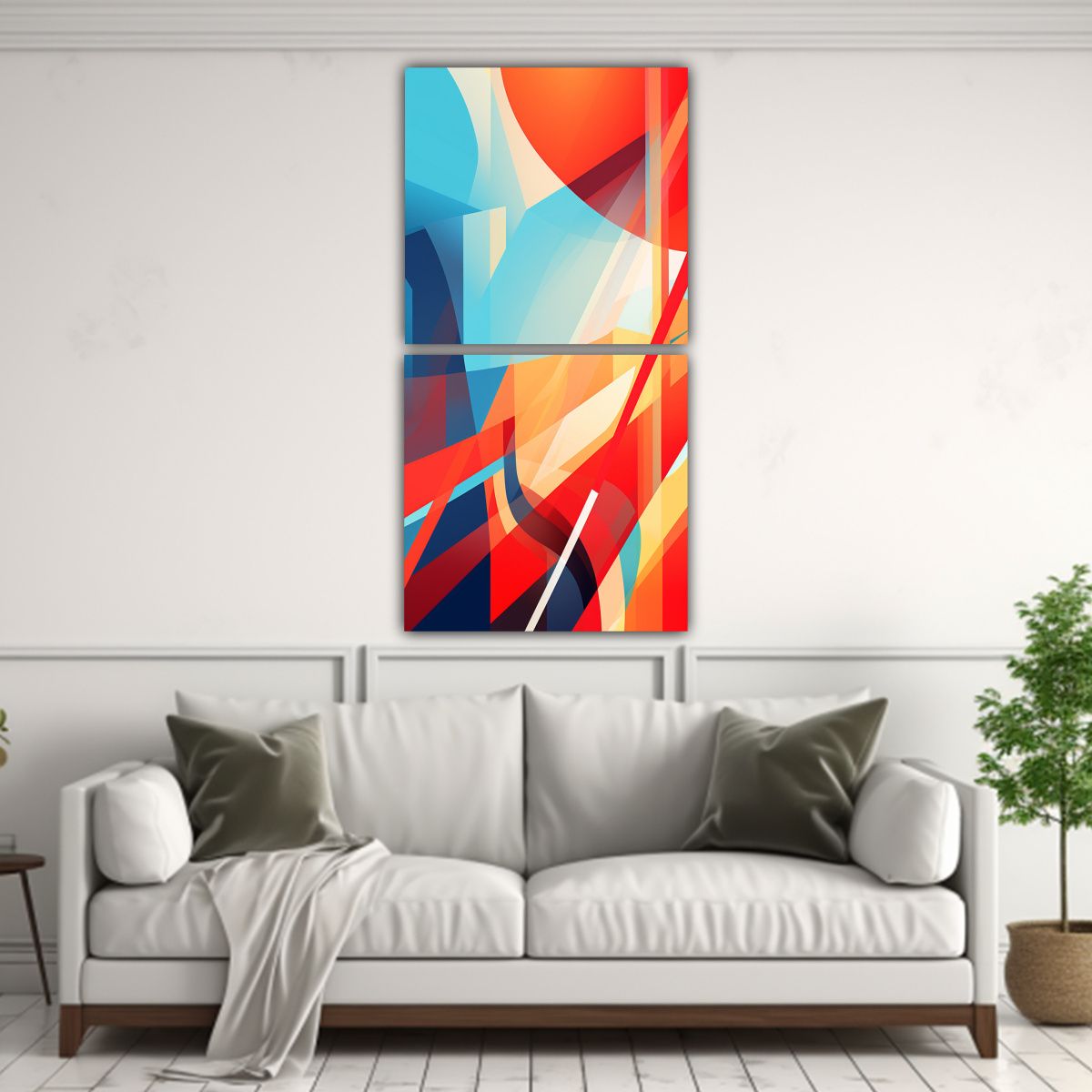 GENERICO - Set 2 Cuadros Abstractos Verticales Majestuosos 20x40 Cm