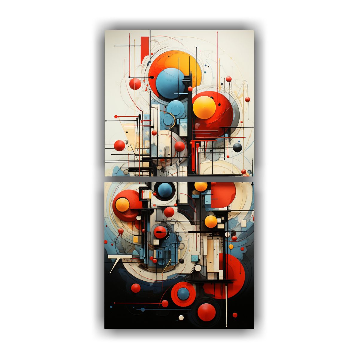 GENERICO - Conjunto De Cuadros Abstractos De Movimiento 60x120 Cm