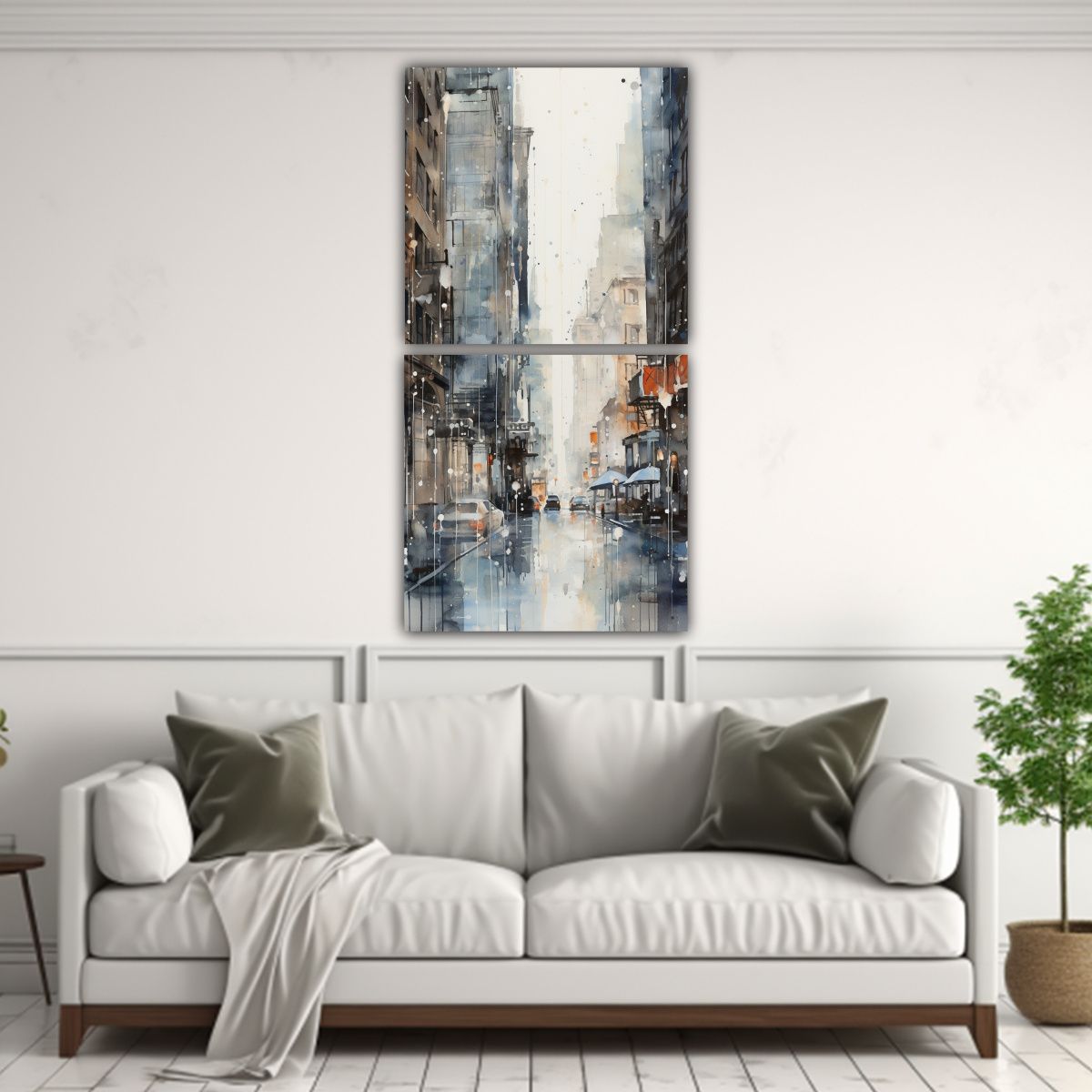 GENERICO - Bastidor Acuarela Habitación A Cuadro De La 60x120 Cm