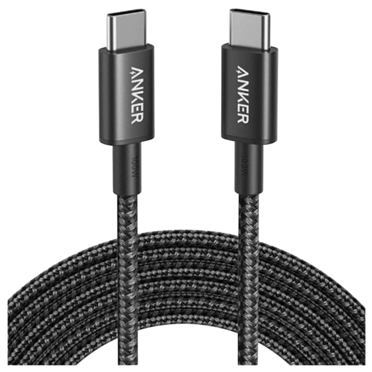 ANKER - Anker 322, Cable Trenzado, Power Line, USB-C a USB-C, 1 m, 60 W, Color Negro
