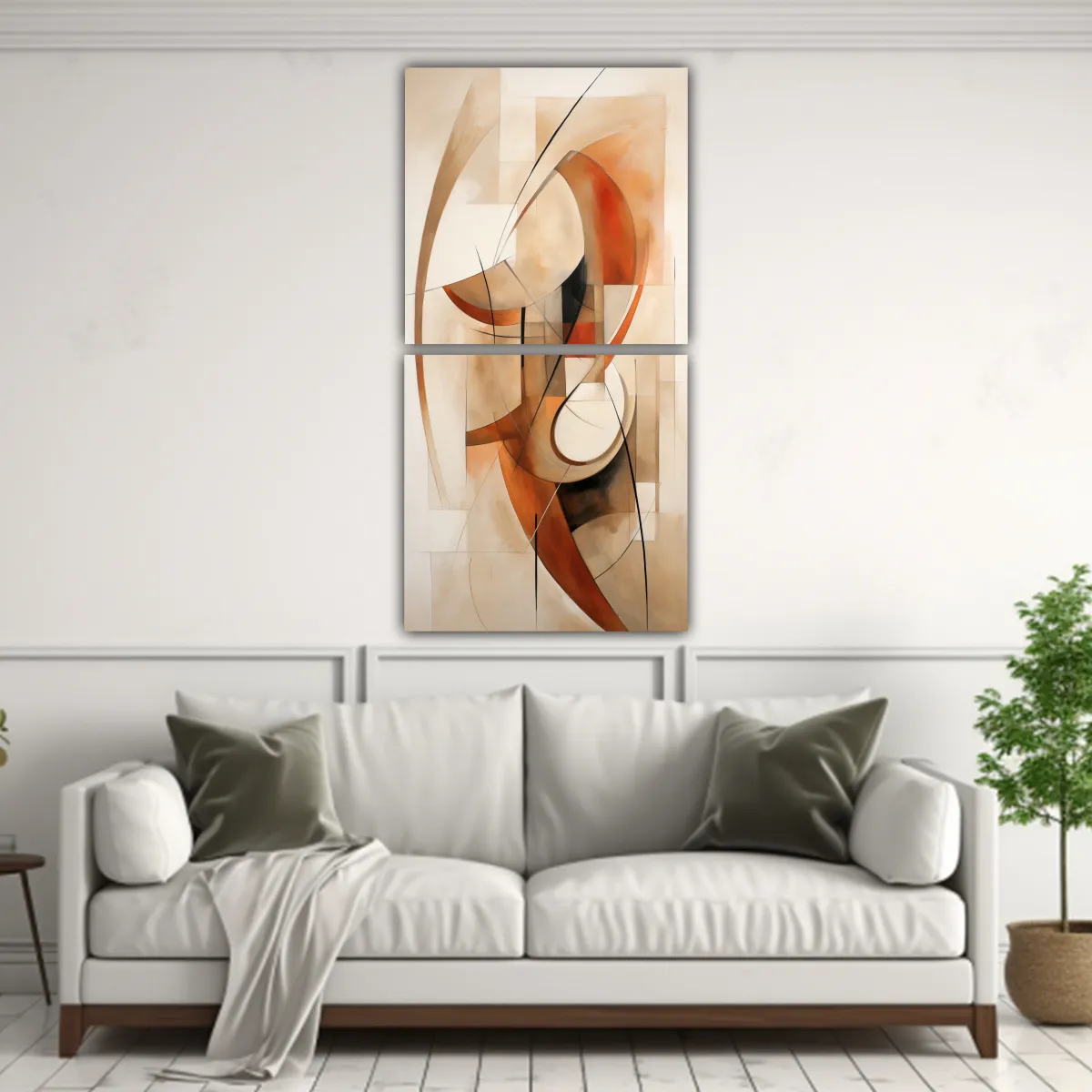 GENERICO - Lienzos Abstracto Combinación Abstracto Beige 30x60 Cm