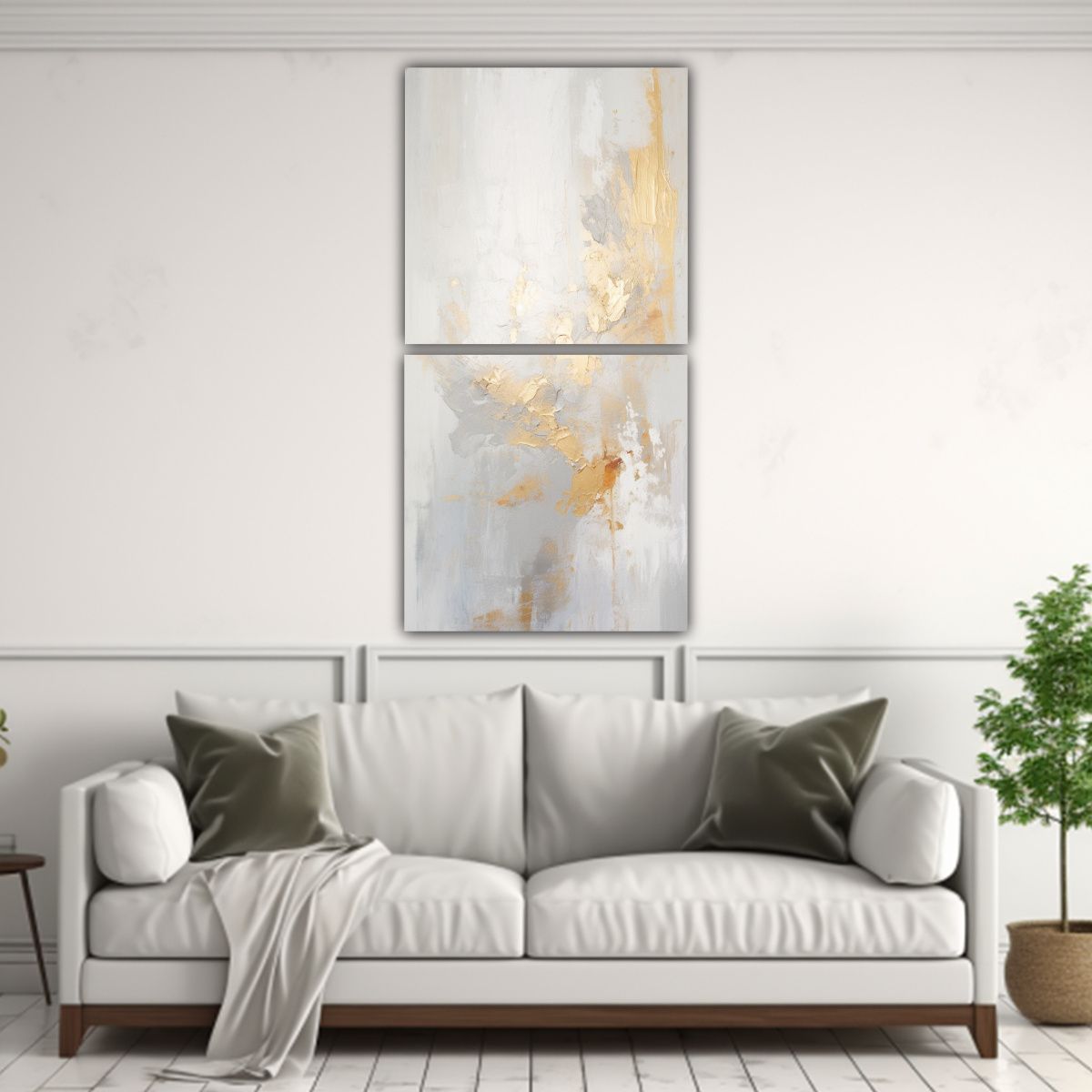 GENERICO - Set 2 Pinturas Decorativas Abstractas En Fondo 20x40 Cm