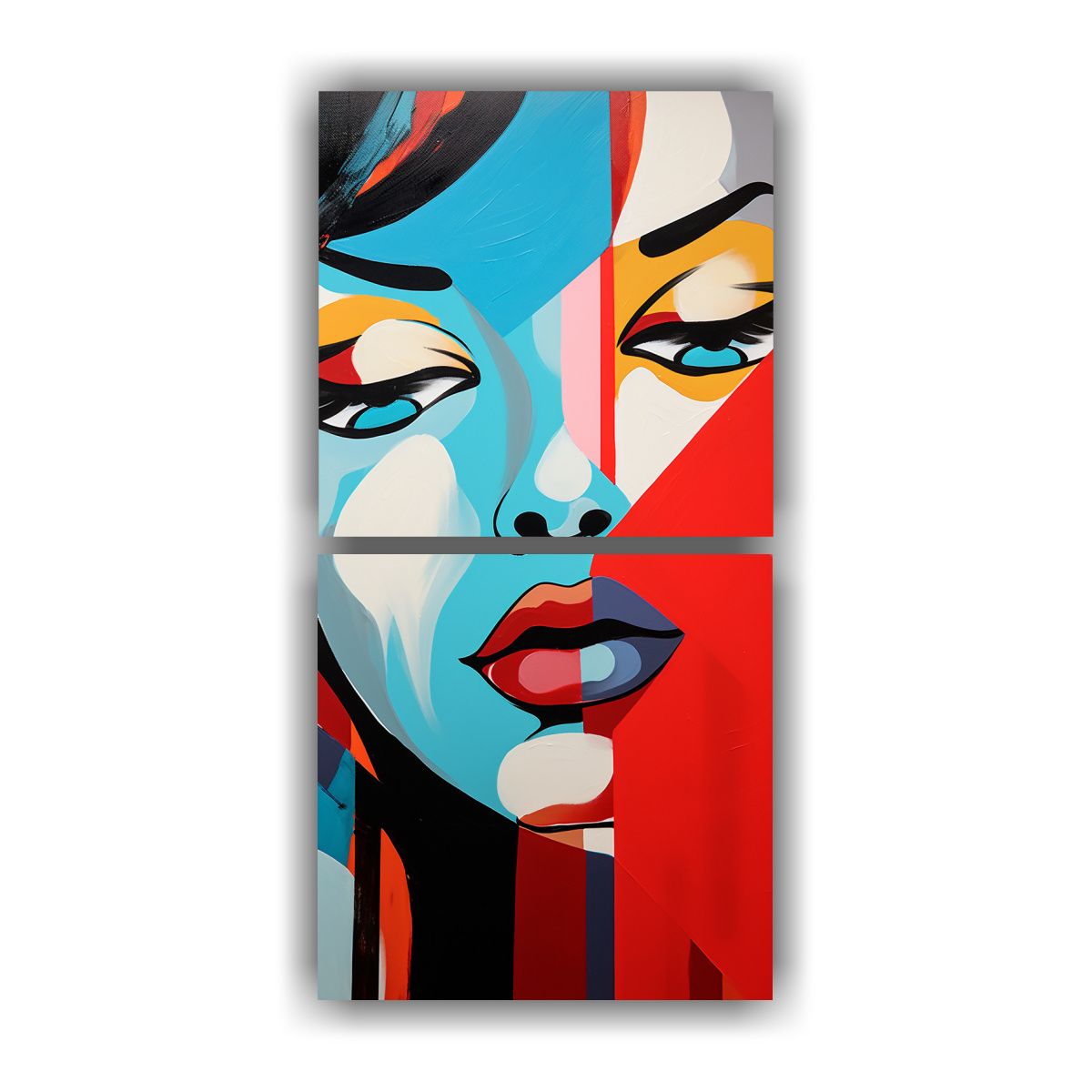 GENERICO - Cuadro Moderno Abstracto En Bastidor Con Fusión 30x60 Cm