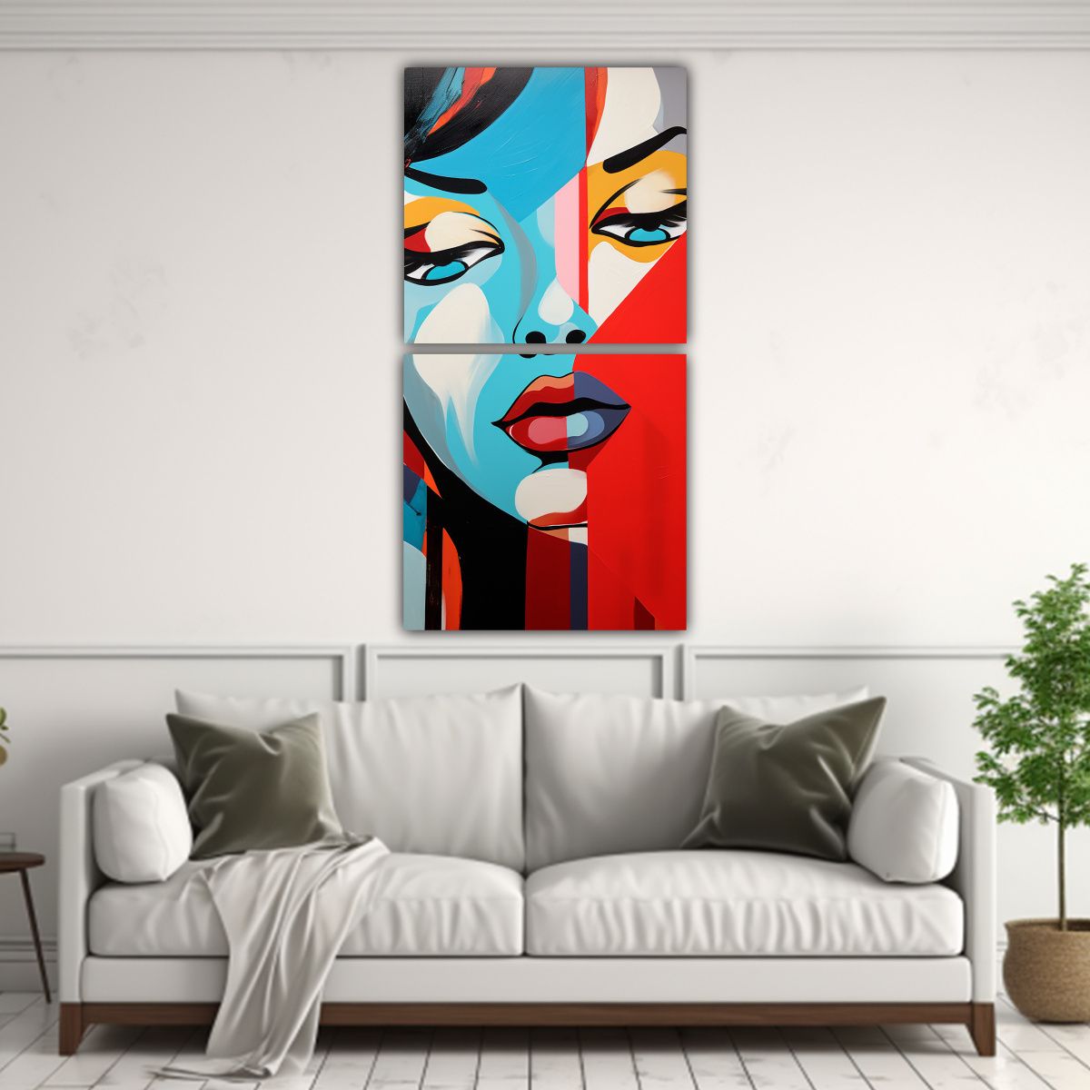 GENERICO - Cuadro Moderno Abstracto En Bastidor Con Fusión 30x60 Cm