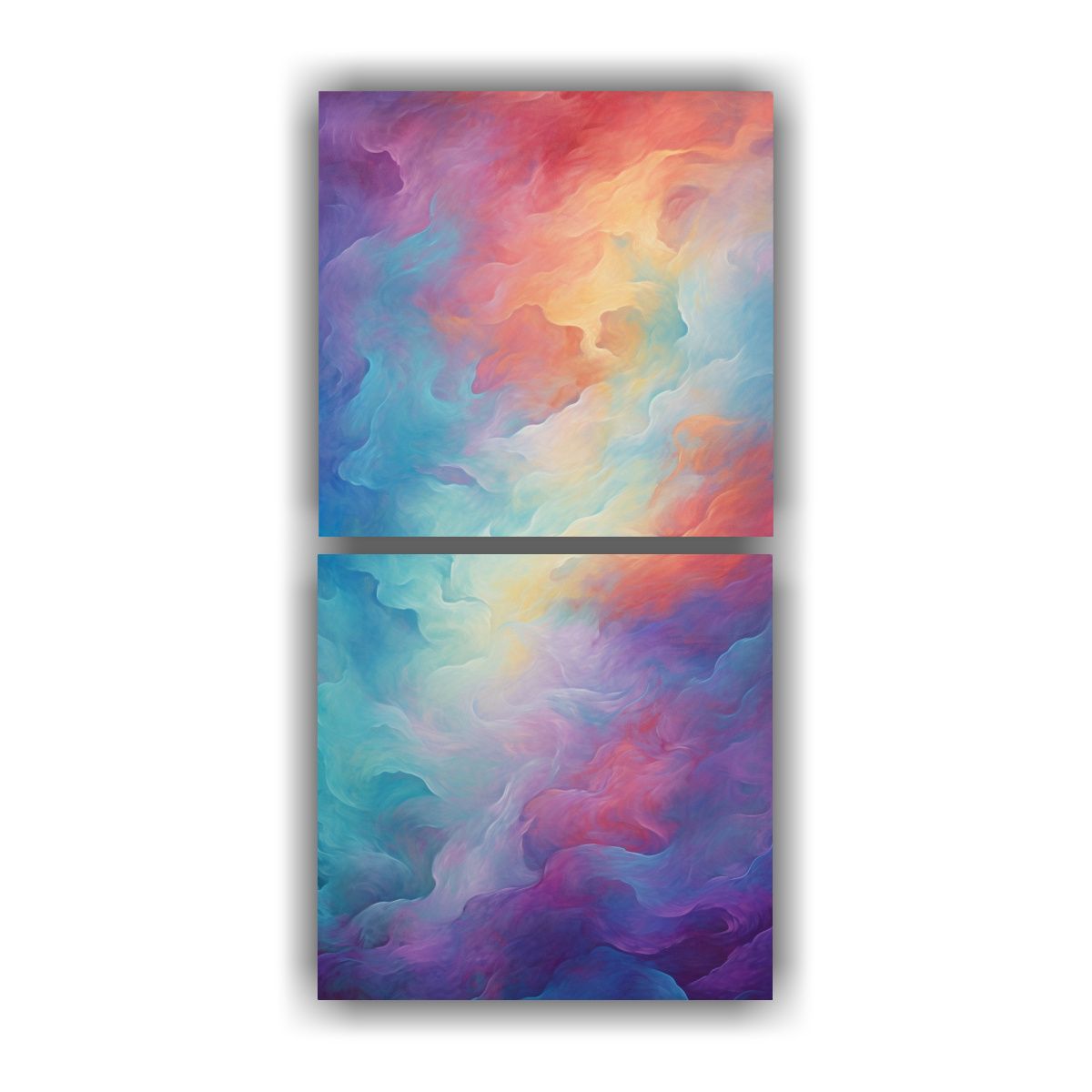 GENERICO - Dos Cuadros Expresión Abstracta Representación 30x60 Cm