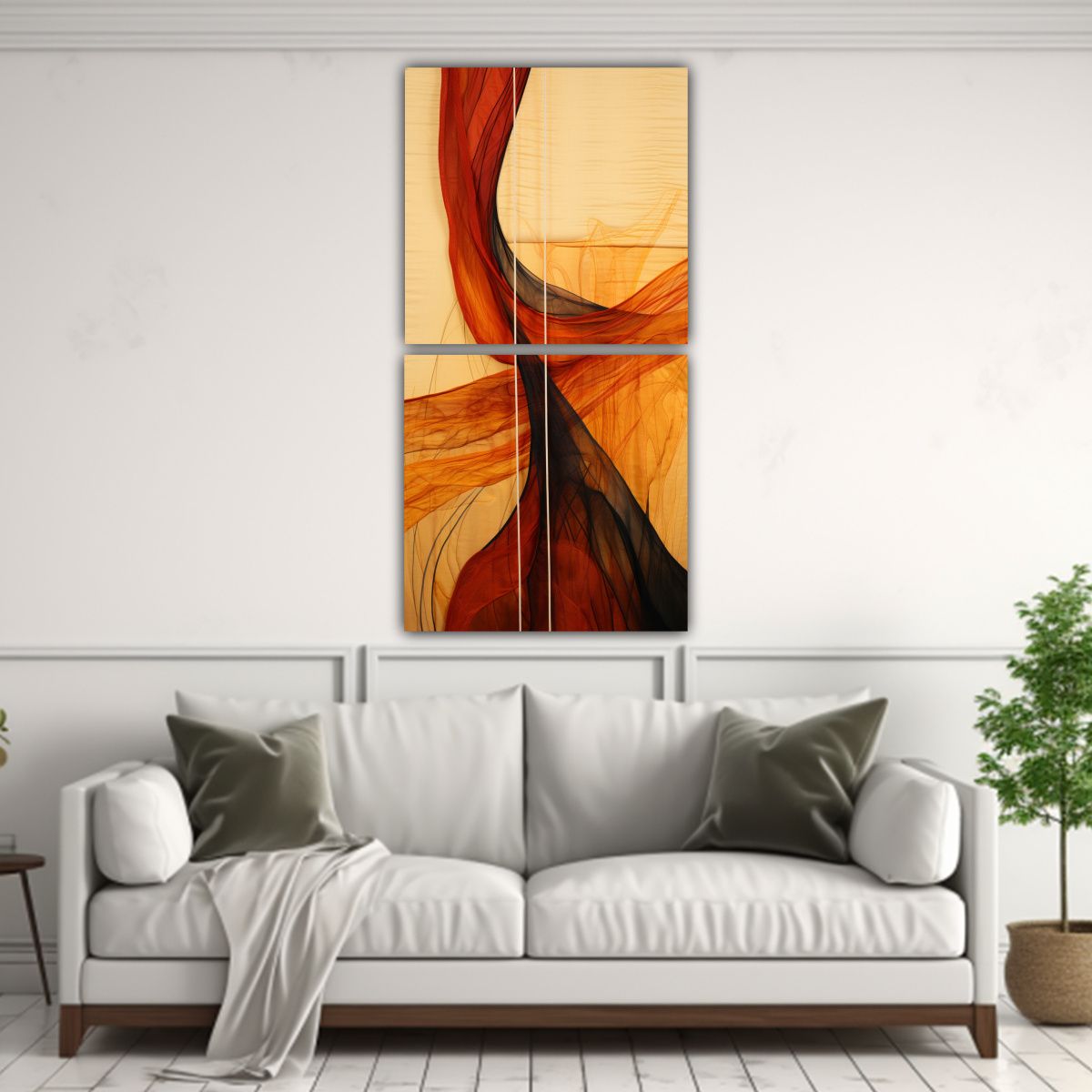 GENERICO - Conjunto De Telas Armonía De Colores En Bastidor 60x120 Cm