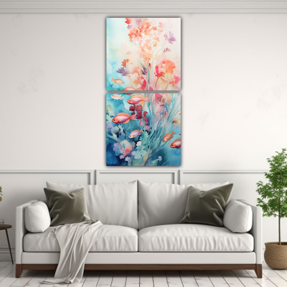 GENERICO - Pinturas Decorativas De Escena Submarina En Suave 60x120 Cm