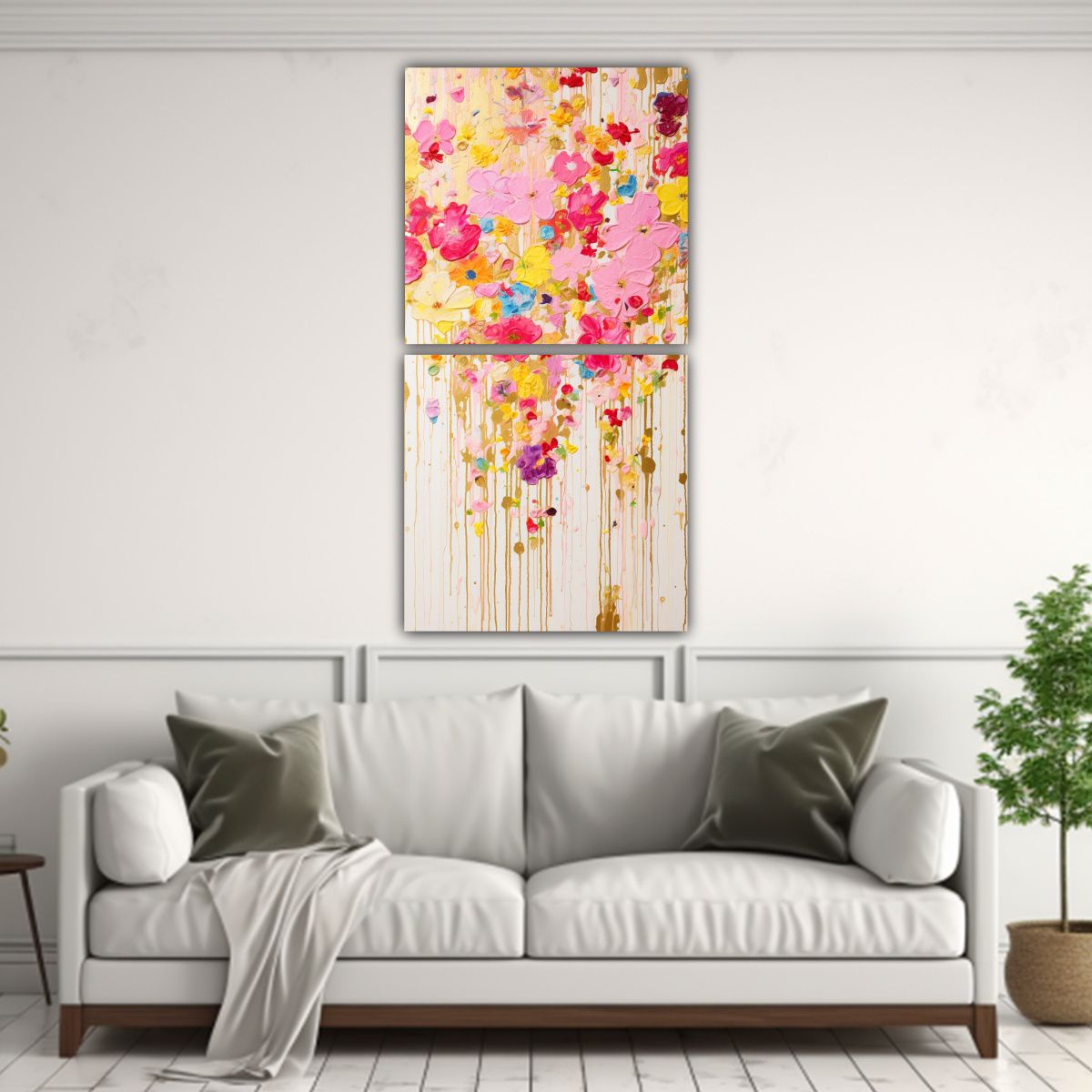 GENERICO - Pintura Acrílica Sin Costuras En Blanco Y Negro 40x80 Cm