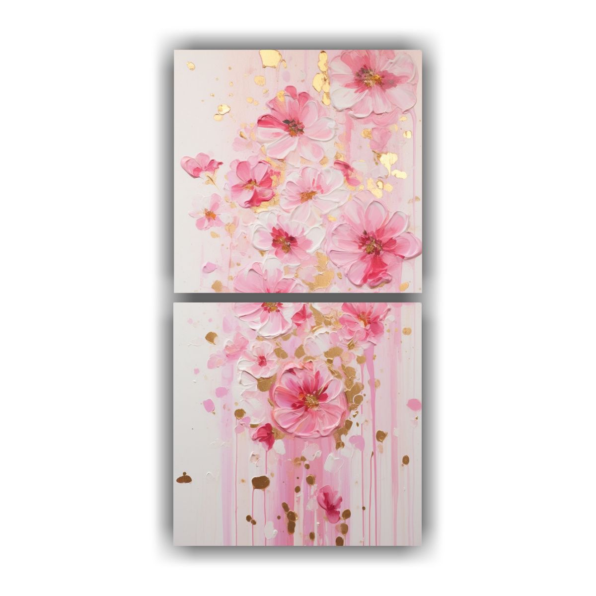 GENERICO - Cuadro Floral En Lienzo Pintura Acrílica Sin 50x100 Cm