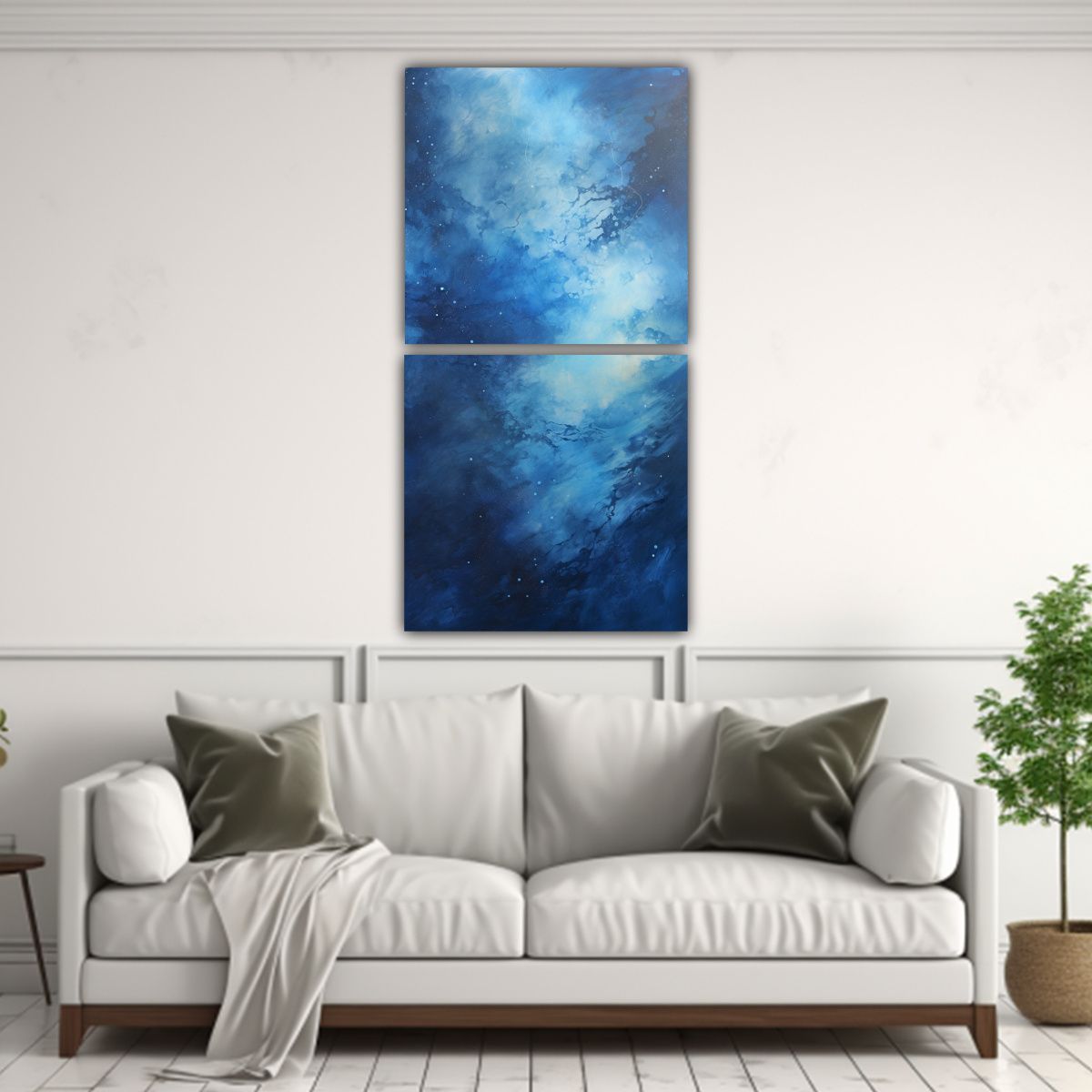 GENERICO - Set 2 Cuadros Abstractos Línea Viaje Cósmico En 40x80 Cm