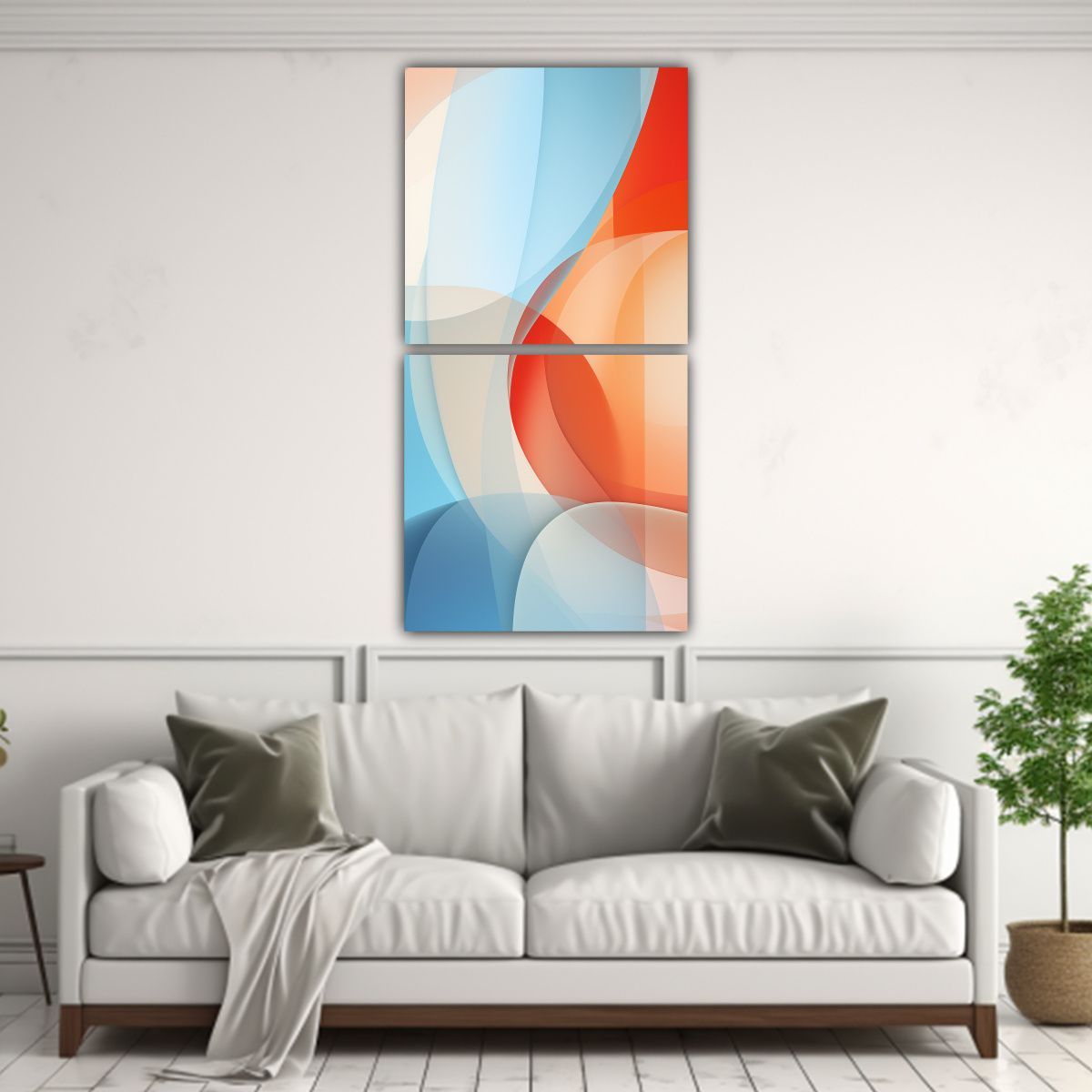 GENERICO - Cuadro Abstracto En Bastidor Con Expresividad De 20x40 Cm