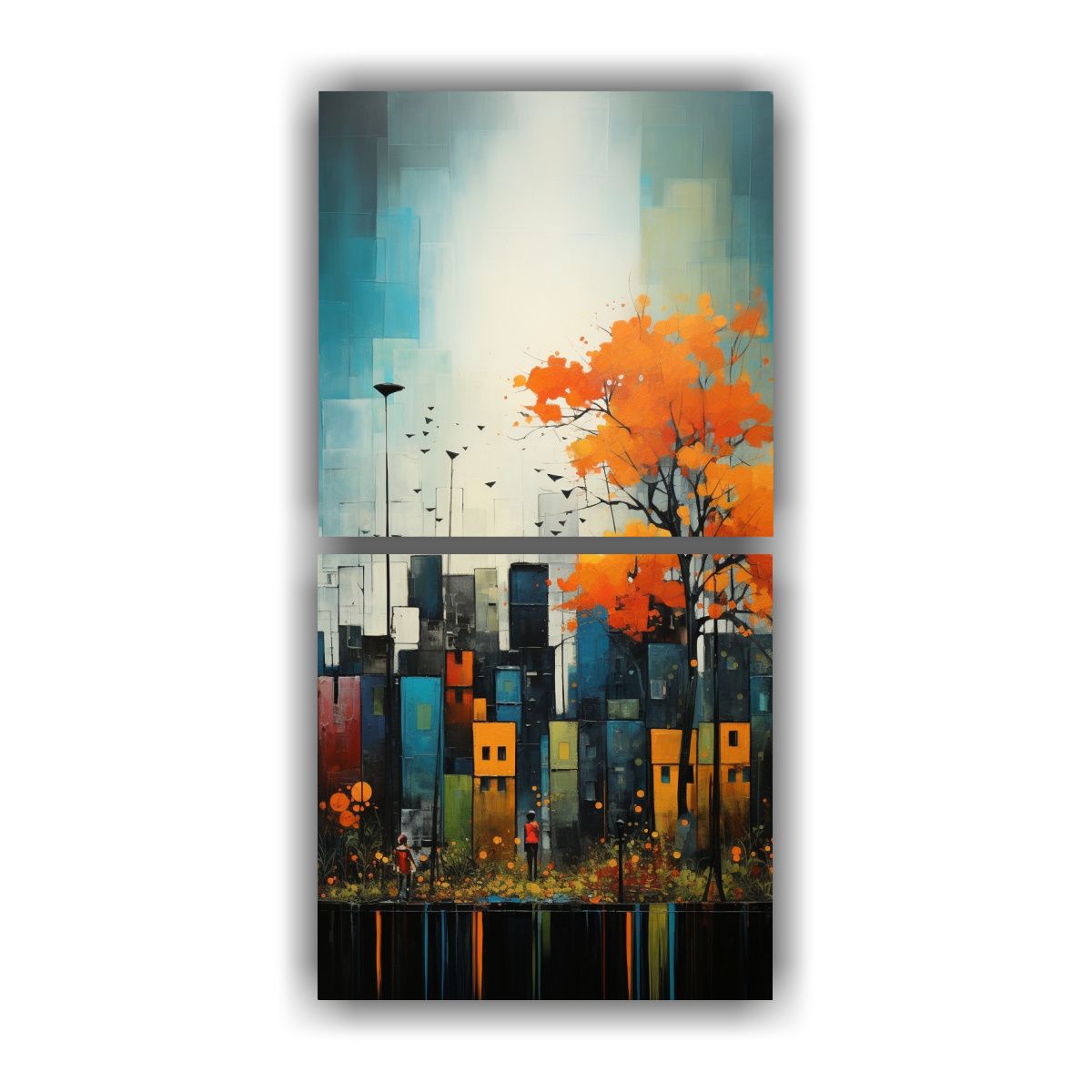 GENERICO - Set 2 Pinturas Decorativas De Arte Inspiración 40x80 Cm