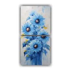 GENERICO - Pintura En Lienzo Estilo Figuras De Dos Cuadros 50x100 Cm