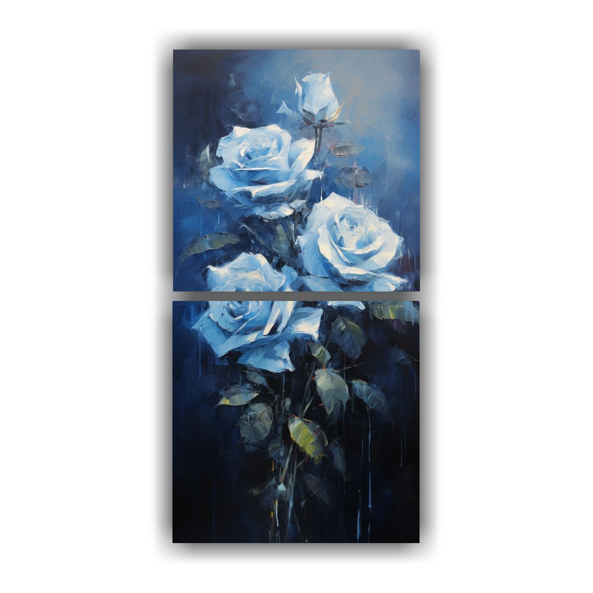 GENERICO - Cuadro Creativo De Rosas Azules Estilo 40x80 Cm