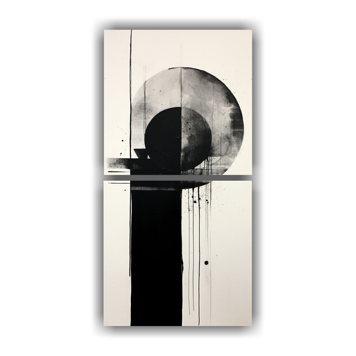 GENERICO - Pinturas Abstractas En Blanco Y Negro Con Enfoque 30x60 Cm