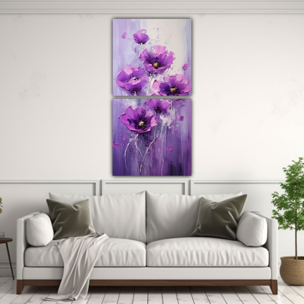 GENERICO - Pintura Diptico Expresion Pop Art Estilo De 40x80 Cm