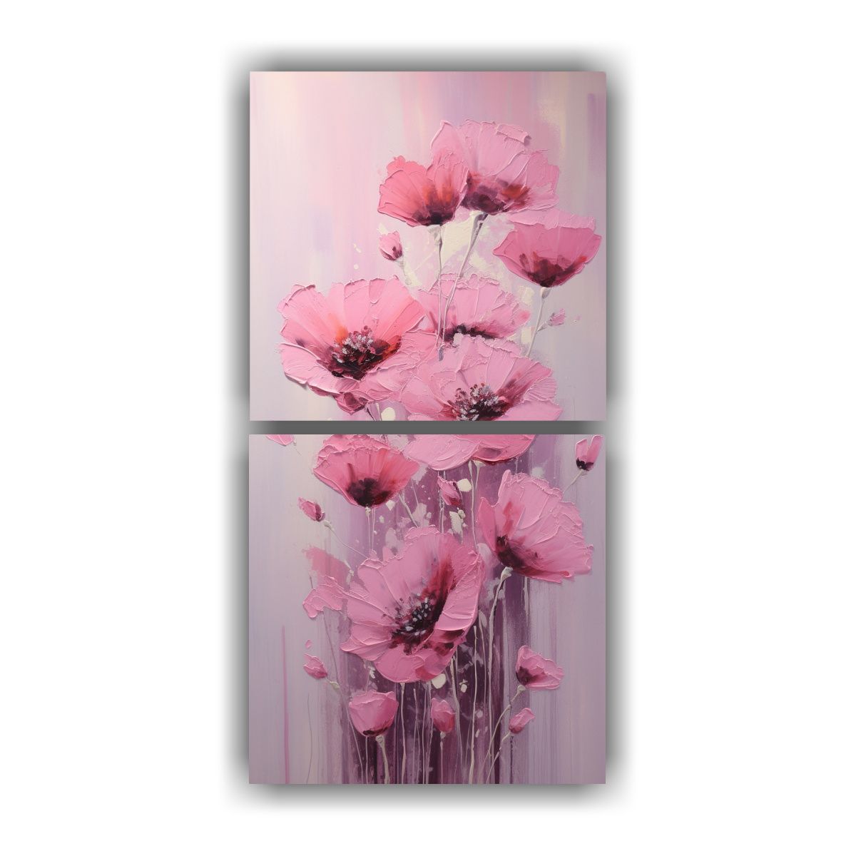 GENERICO - Pintura De Lienzo Estilo POPPIES En Rosa 20x40 Cm
