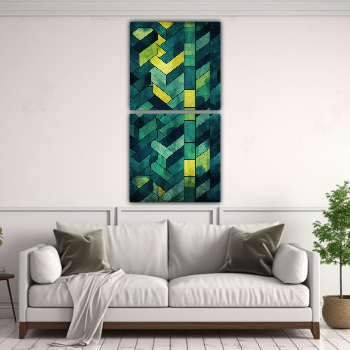 GENERICO - Cuadros Estilo Galería De Colores Opart En La 40x80 Cm