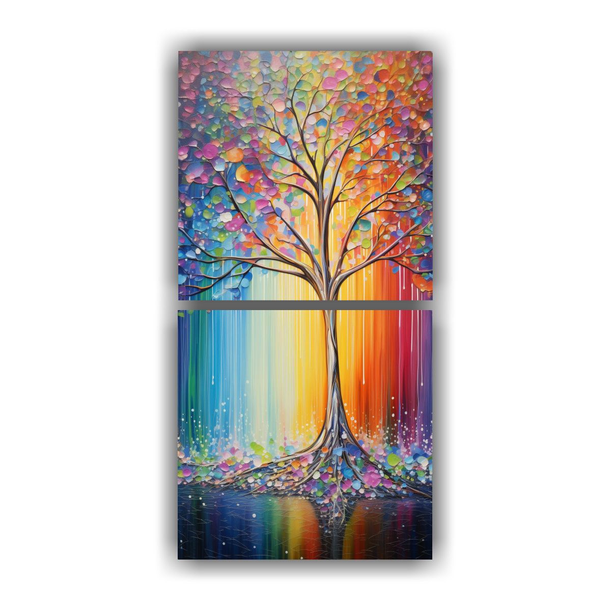 GENERICO - Dos Cuadros Cuadro Habitación En Colores 20x40 Cm