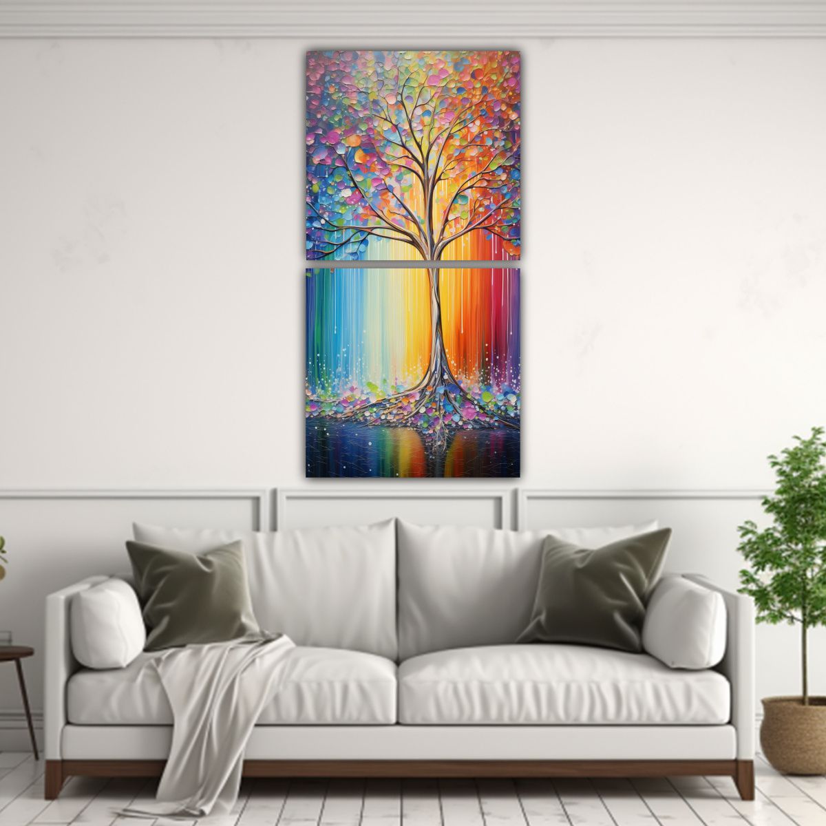 GENERICO - Dos Cuadros Cuadro Habitación En Colores 20x40 Cm