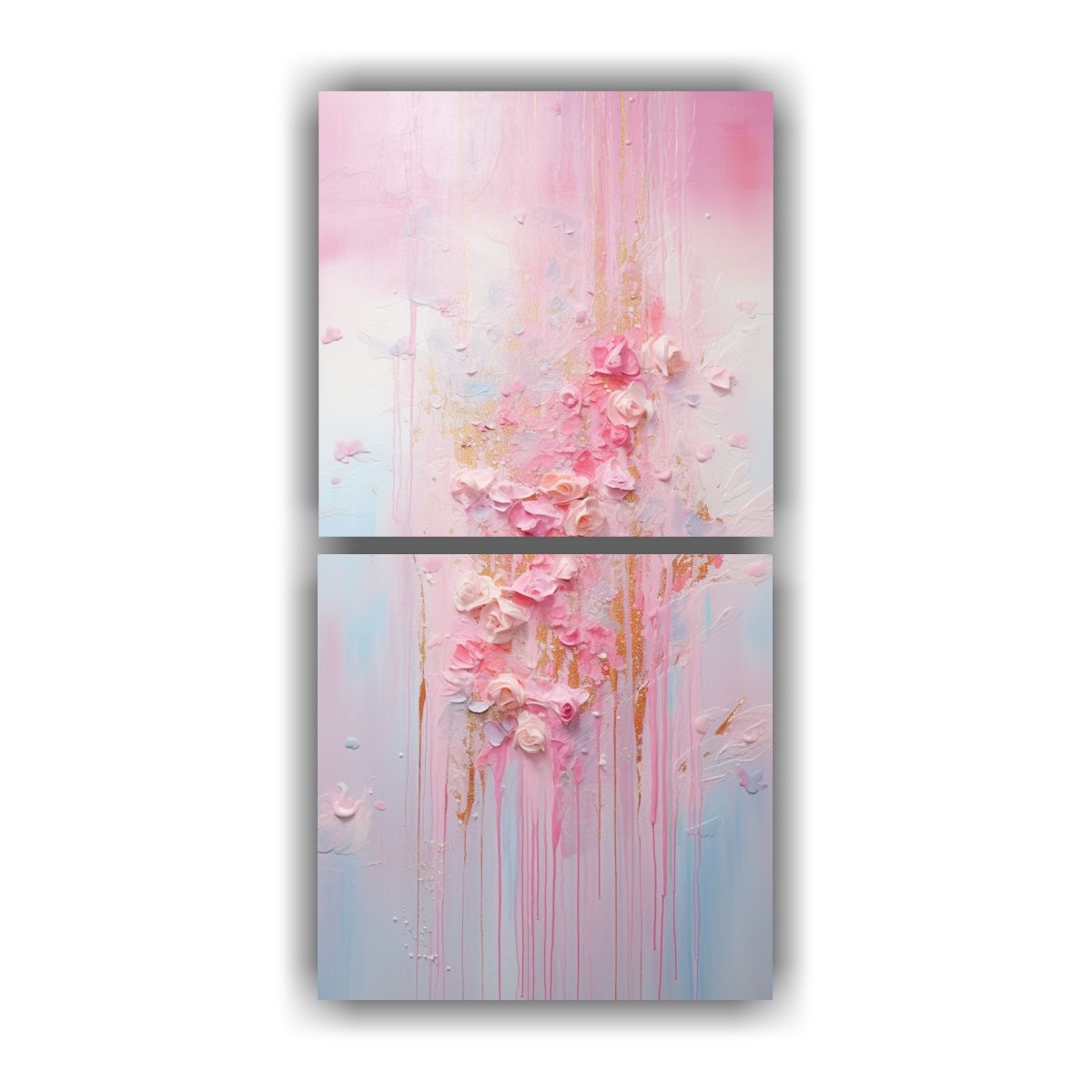 GENERICO - Pintura Exclusiva En Rosa Y Dorado Estilo 60x120 Cm
