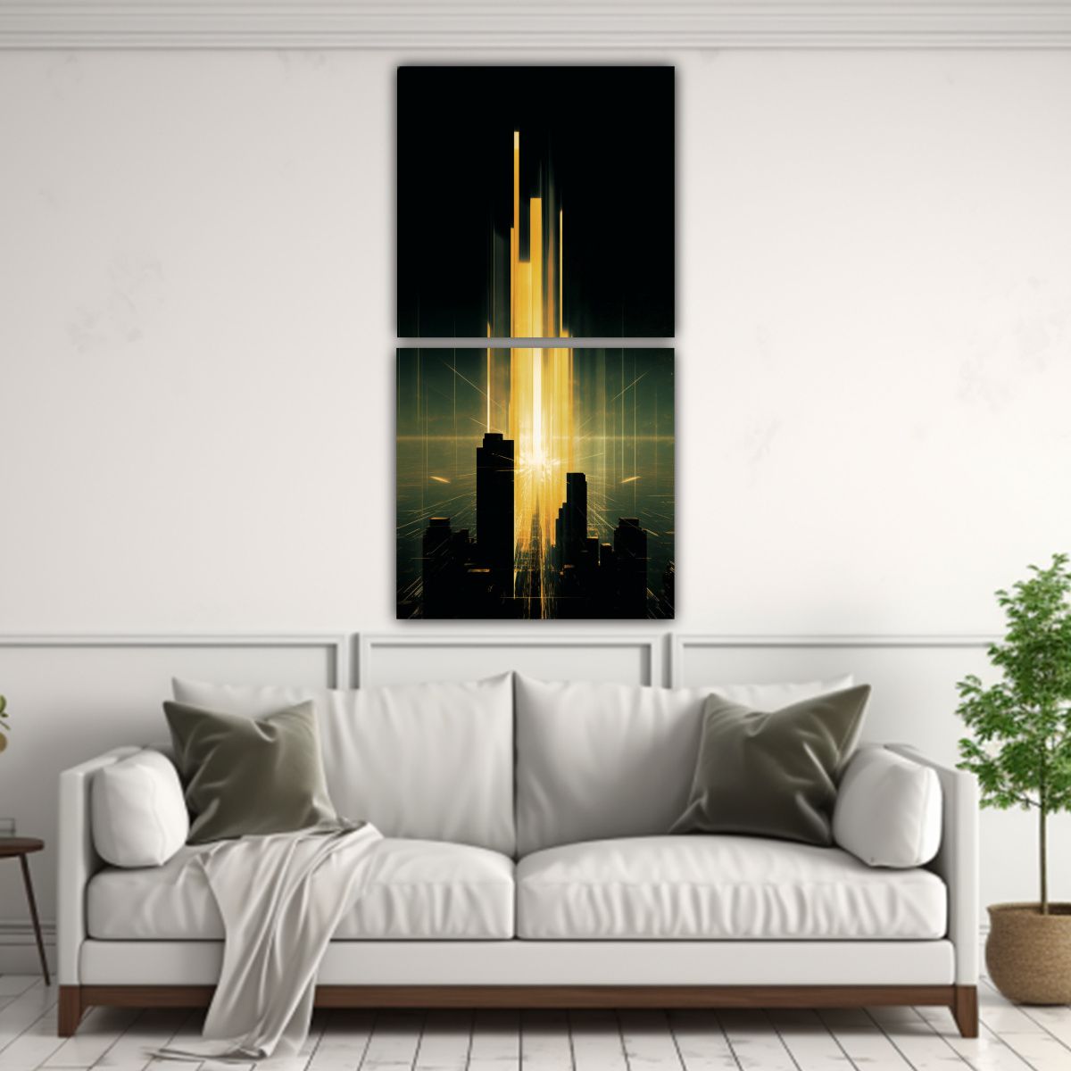 GENERICO - Duo Telas En Bastidor Fotografía Decorativa 60x120 Cm