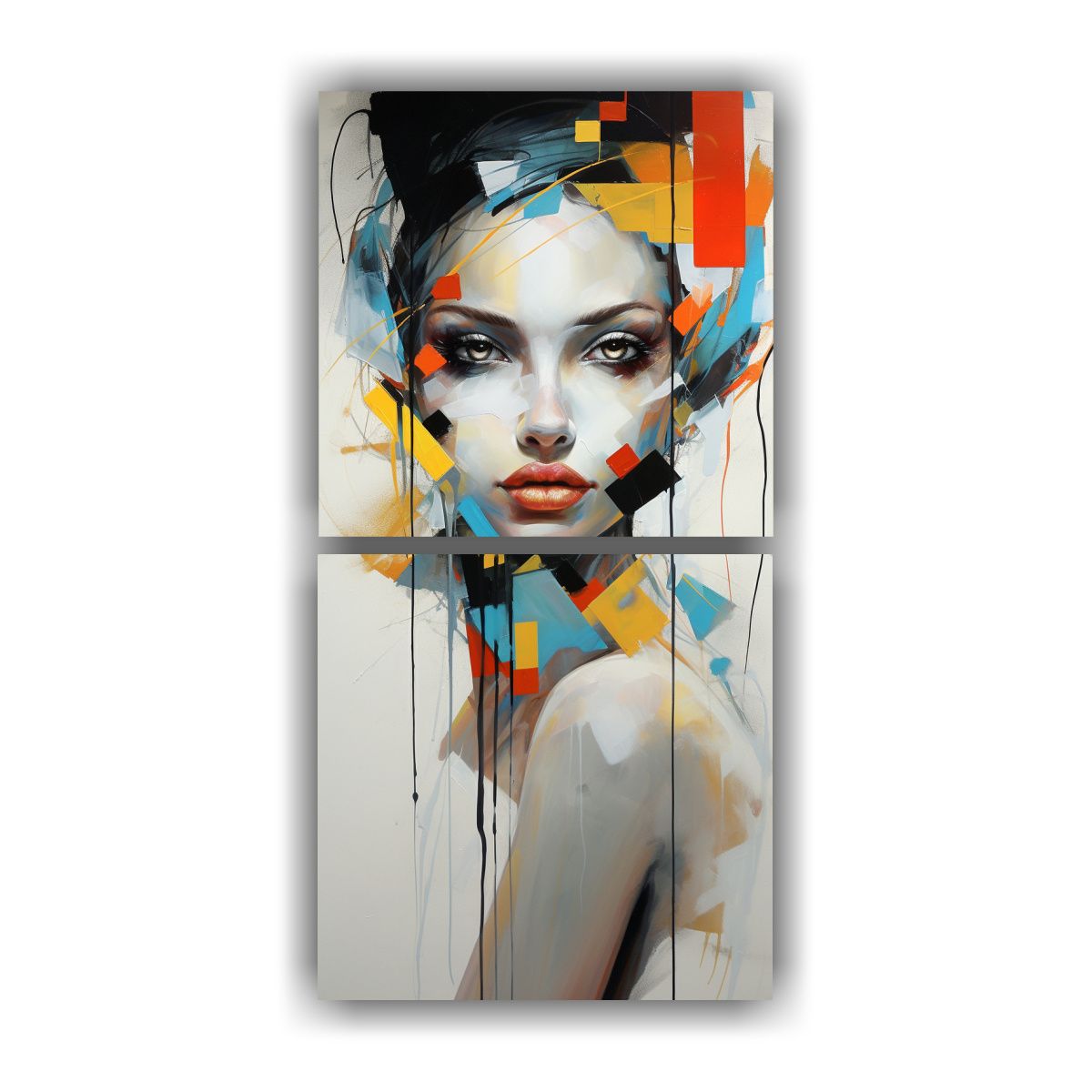 GENERICO - Pinturas Abstractas De Figuras Humanas En Tela 20x40 Cm