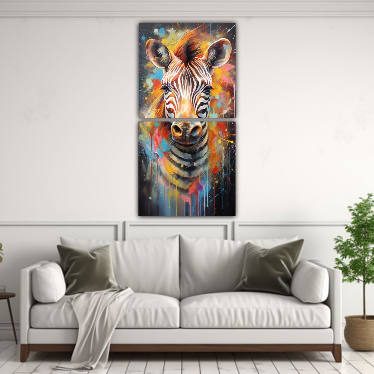 GENERICO - Pintura Abstracta De Animales Para Decoración De 50x100 Cm