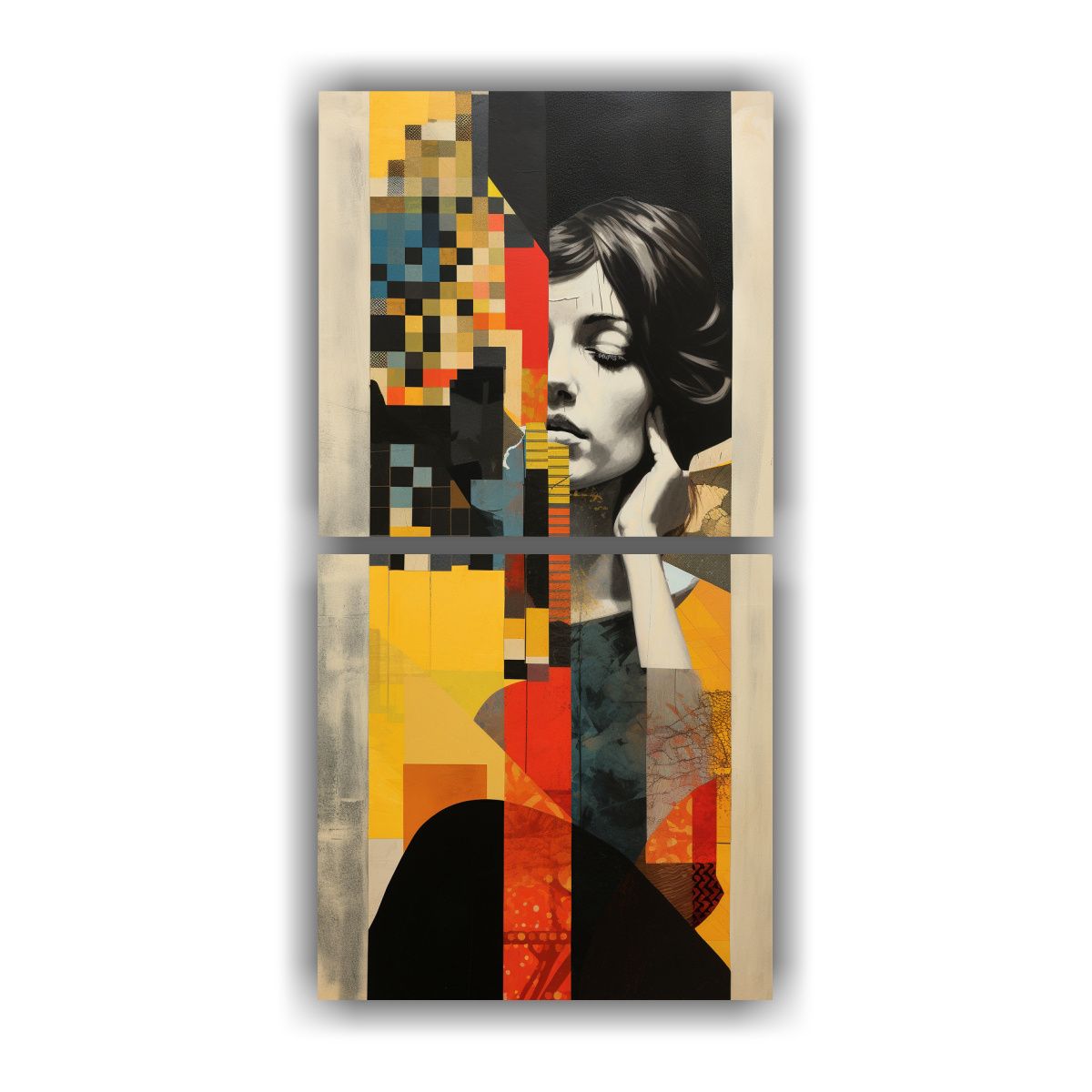 GENERICO - Conjunto 2 Lienzos Tela Impreso Patchwork 20x40 Cm