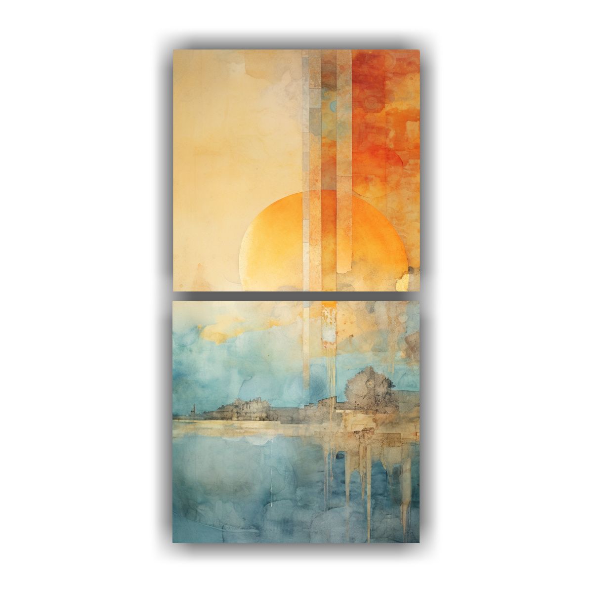 GENERICO - Dos Artes De Pared Inspiración Luminosa Pintura 20x40 Cm