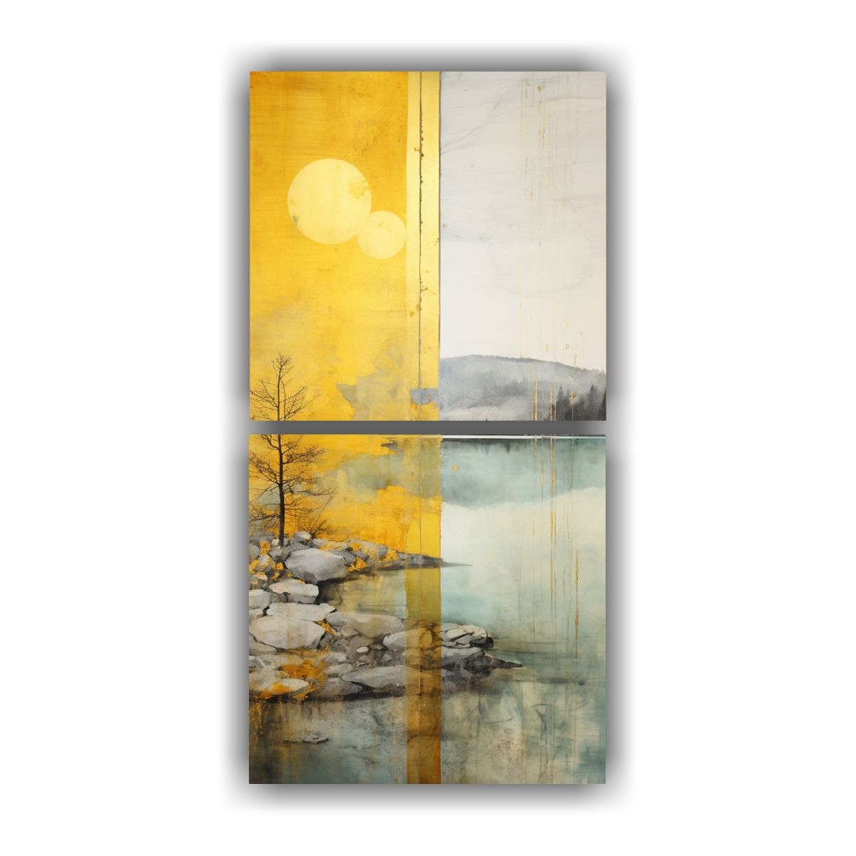 GENERICO - Set 2 Pinturas De Decoración De Arte Inspirado 40x80 Cm