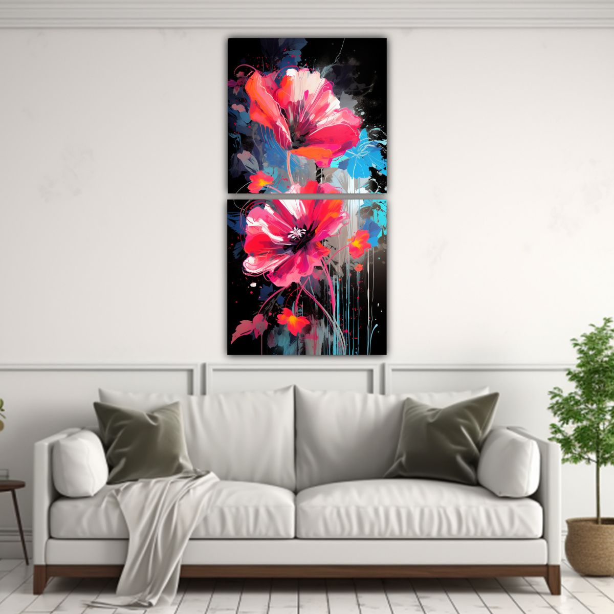 GENERICO - Cuadro Estilo Neonoir Con Brocha Media Concepto 50x100 Cm