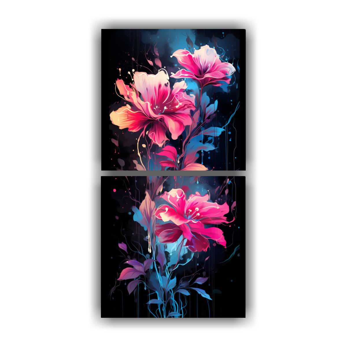 GENERICO - Pinturas Decorativas Estilo Neonoir De Dos Artes 20x40 Cm