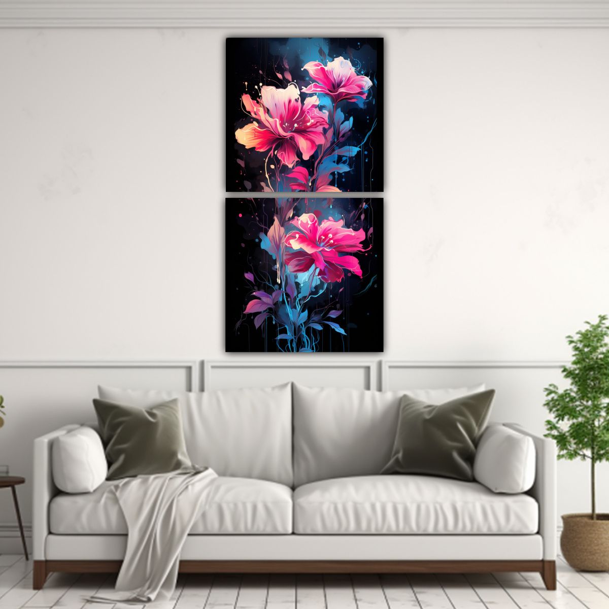 GENERICO - Pinturas Decorativas Estilo Neonoir De Dos Artes 20x40 Cm