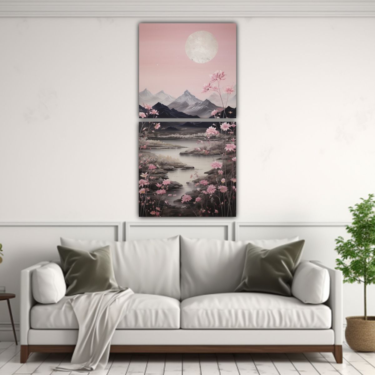 GENERICO - Díptico Impacto Visual Paisaje Montañoso De 20x40 Cm
