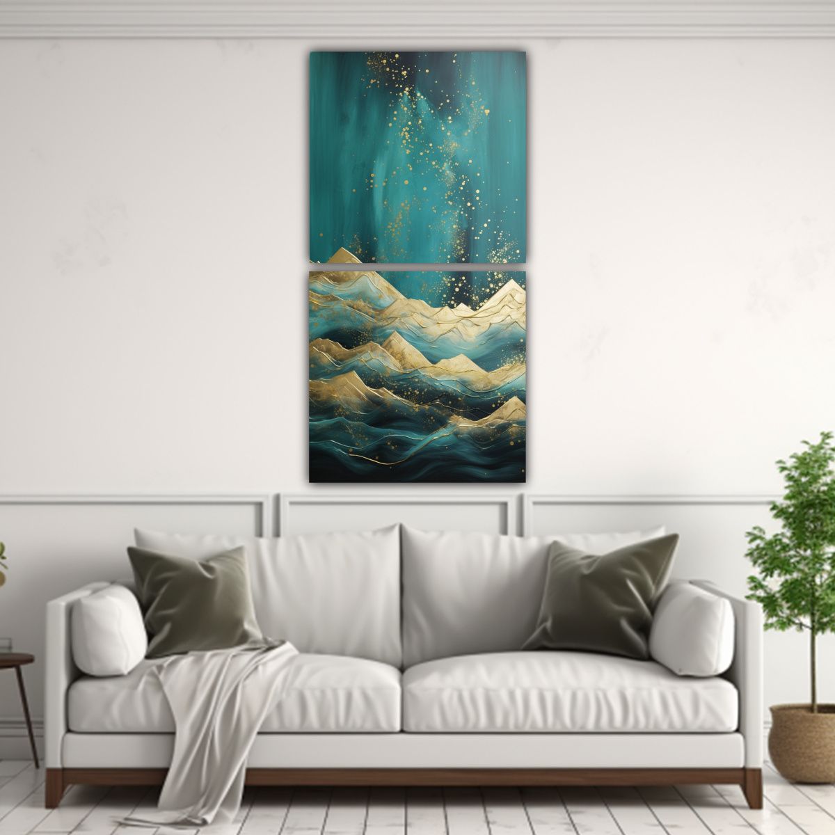 GENERICO - Cuadro Decorativo De Paisaje Montañoso Con 50x100 Cm