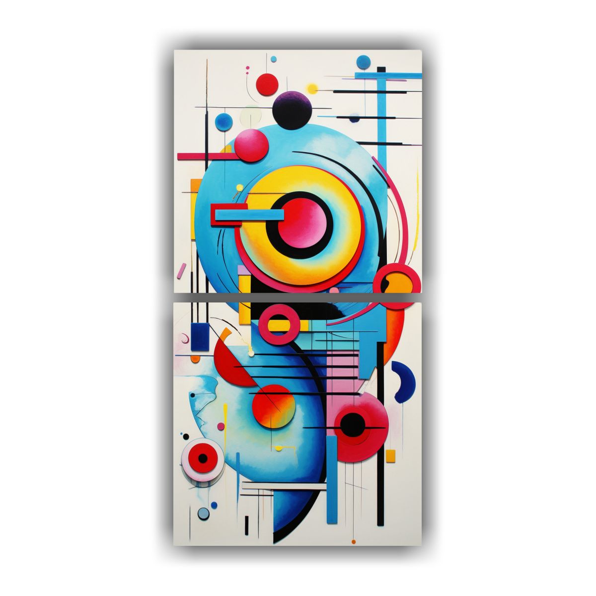 GENERICO - Pinturas Modernas Multicolor Estilo Kandinsky 20x40 Cm