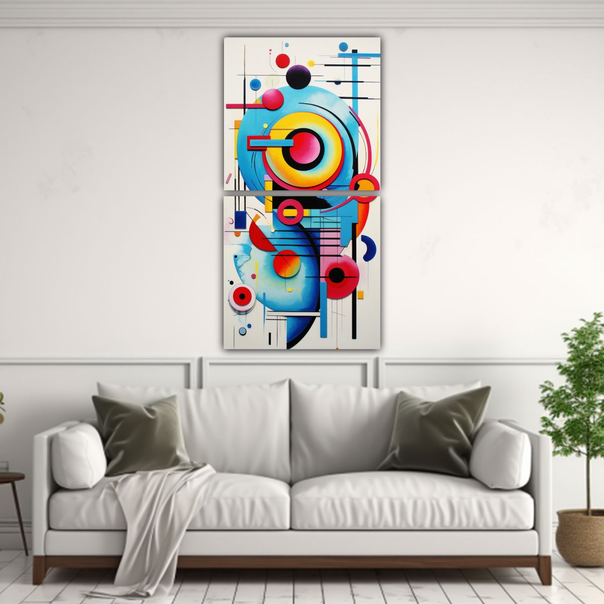 GENERICO - Pinturas Modernas Multicolor Estilo Kandinsky 20x40 Cm