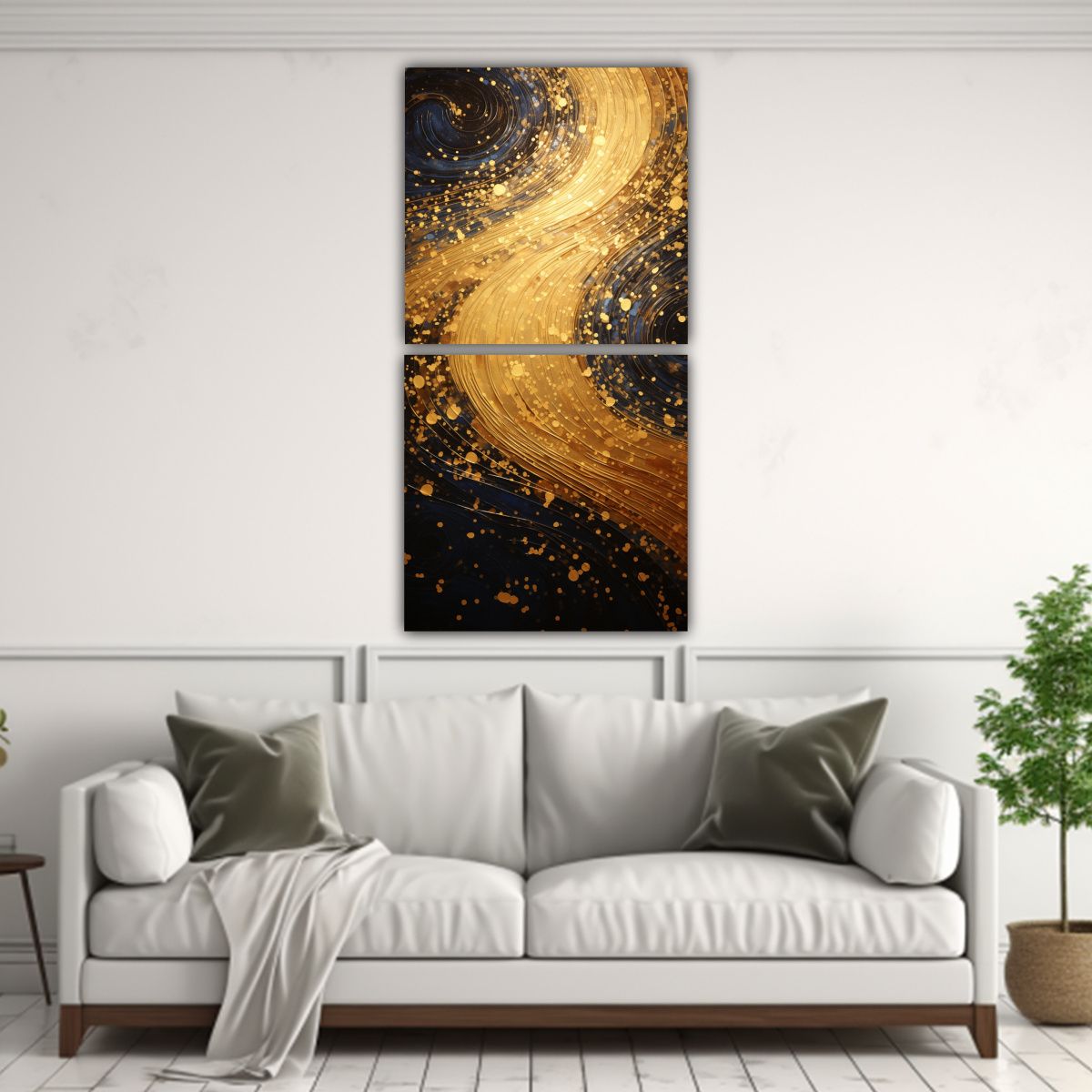 GENERICO - Cuadro Estético Puntos Luminosos Líquidos En 20x40 Cm