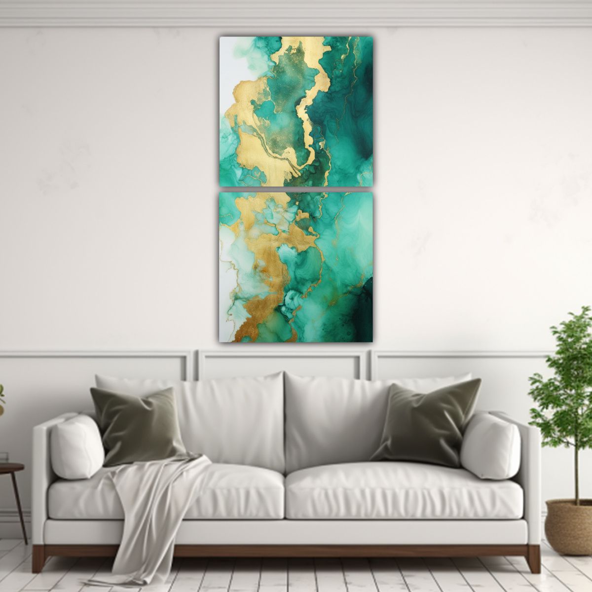 GENERICO - Pinturas Decorativas De Lienzo Sublimado En Verde 20x40 Cm